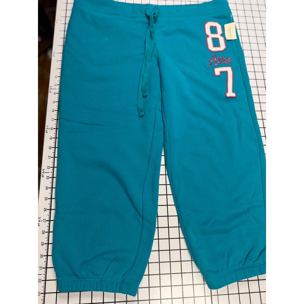 NWT Aeropostale Aero 87 Heritage Capri Sweatpants Women's XL Teal Y2K